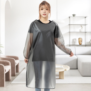 防水围裙长袖 罩衣女大人家用厨房防油餐饮专用软皮工作服定制logo