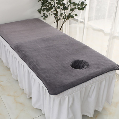 美容院床单铺床带洞毛巾高档包边