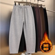 秋冬加绒保暖男士 纯色情侣卫裤 休闲裤 宽松百搭重工压褶立裁弯刀裤