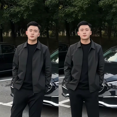 春秋商务黑色行政夹克外套