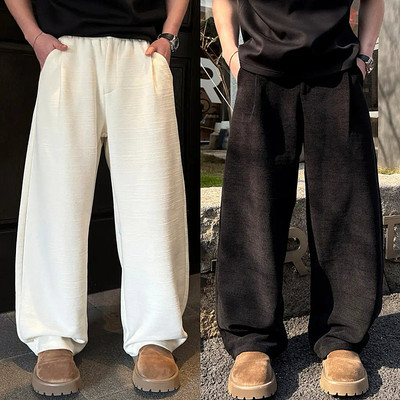 春季新款男士阔腿透气垂感休闲裤