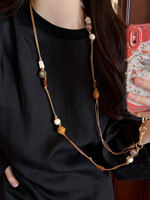 Retro beaded crossbody phone lanyard for women, 2026 new anti-drop and anti-loss phone strap thumbnail 3