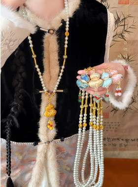 宋锦葫芦珍珠项链新中式国风