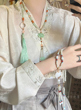 汉服明制流苏项链马面裙上衣配饰