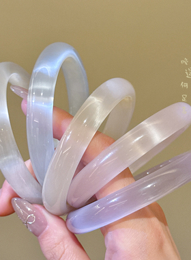 一步一响白月光冰种猫眼石手镯