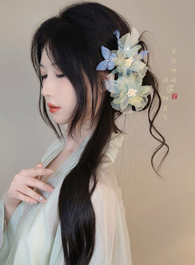 蝴蝶花朵发夹古典舞新中式古风