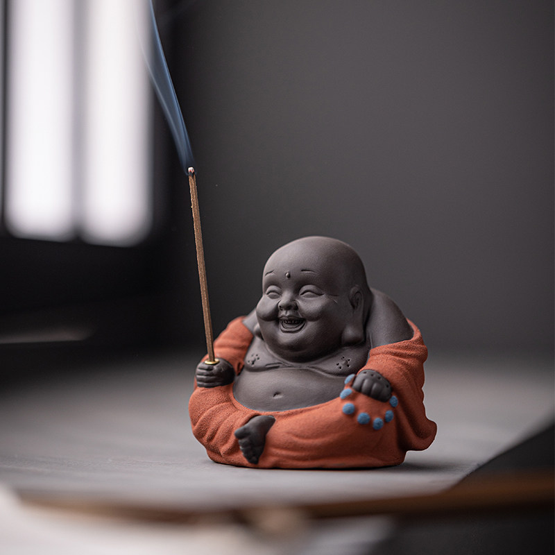 创意陶瓷小弥勒佛线香炉家用室内香插香托禅意茶台桌面香薰炉摆件,家居饰品,香薰炉,淘宝优惠券,粉丝福利购,淘宝优惠卷