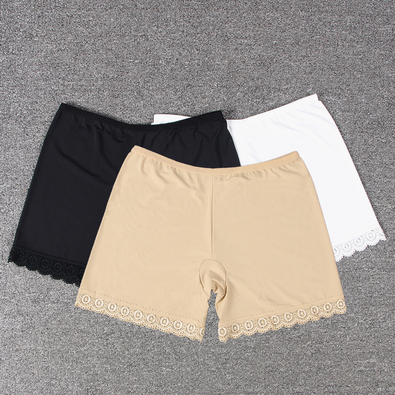 姬物语简约冰丝打底裤学生安全裤蕾丝边薄款纯色jk格裙制服搭配