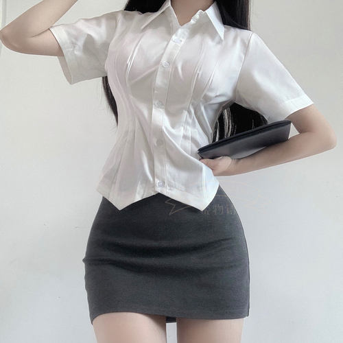 姬物语收腰修身衬衫甜辣纯欲风