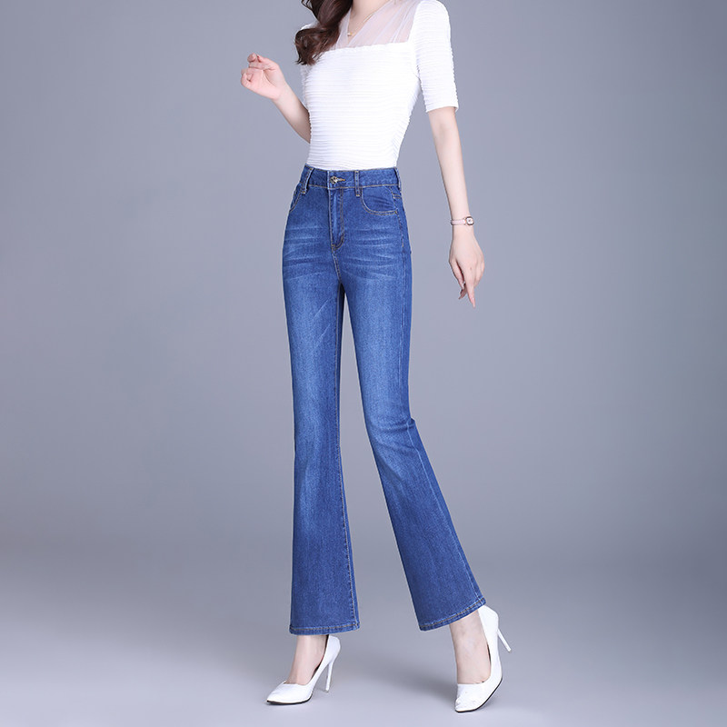 开春女刺绣时尚休闲修身淑女百搭牛仔裤