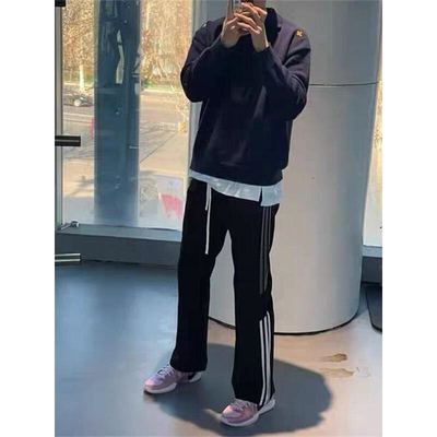 春秋款传奇商行legend美式休闲裤街头潮牌三杠拼接运动裤校园风学