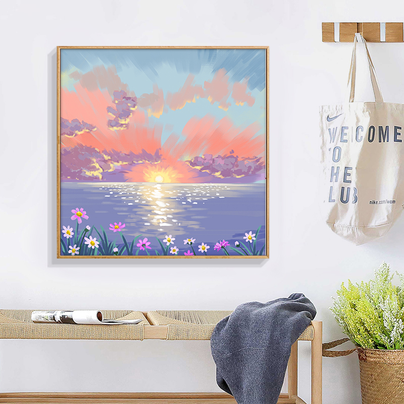 diy数字油画繁花海境油彩画填色解闷手工涂色填充丙烯画2025新款_