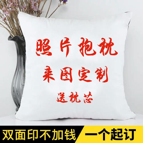 抱枕定制枕头DIY来图定做照片汽车沙发真人双面logo被子两用靠垫