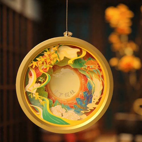 纸雕灯笼diy手工材料包中秋3d立体光影灯创意夜灯春节伴手礼定制