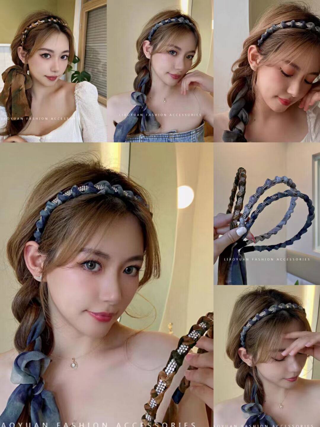 发箍女韩国简约发带蝴蝶结飘带编发头绳头饰甜美超仙发卡网红头箍