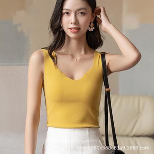 冬德绒保衣暖背心女修身 无痕发热保暖秋 磨圆领V领打底WIN毛衫 大码