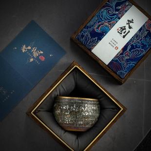 仿古粗陶鎏金焕彩总裁杯个人杯窑变gt395礼茶盏单杯茶具主人品茗