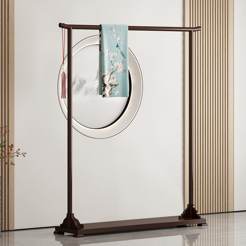 复古中式挂衣架新秀禾服展示架宋式美学实木酒店落地立式婚纱衣架