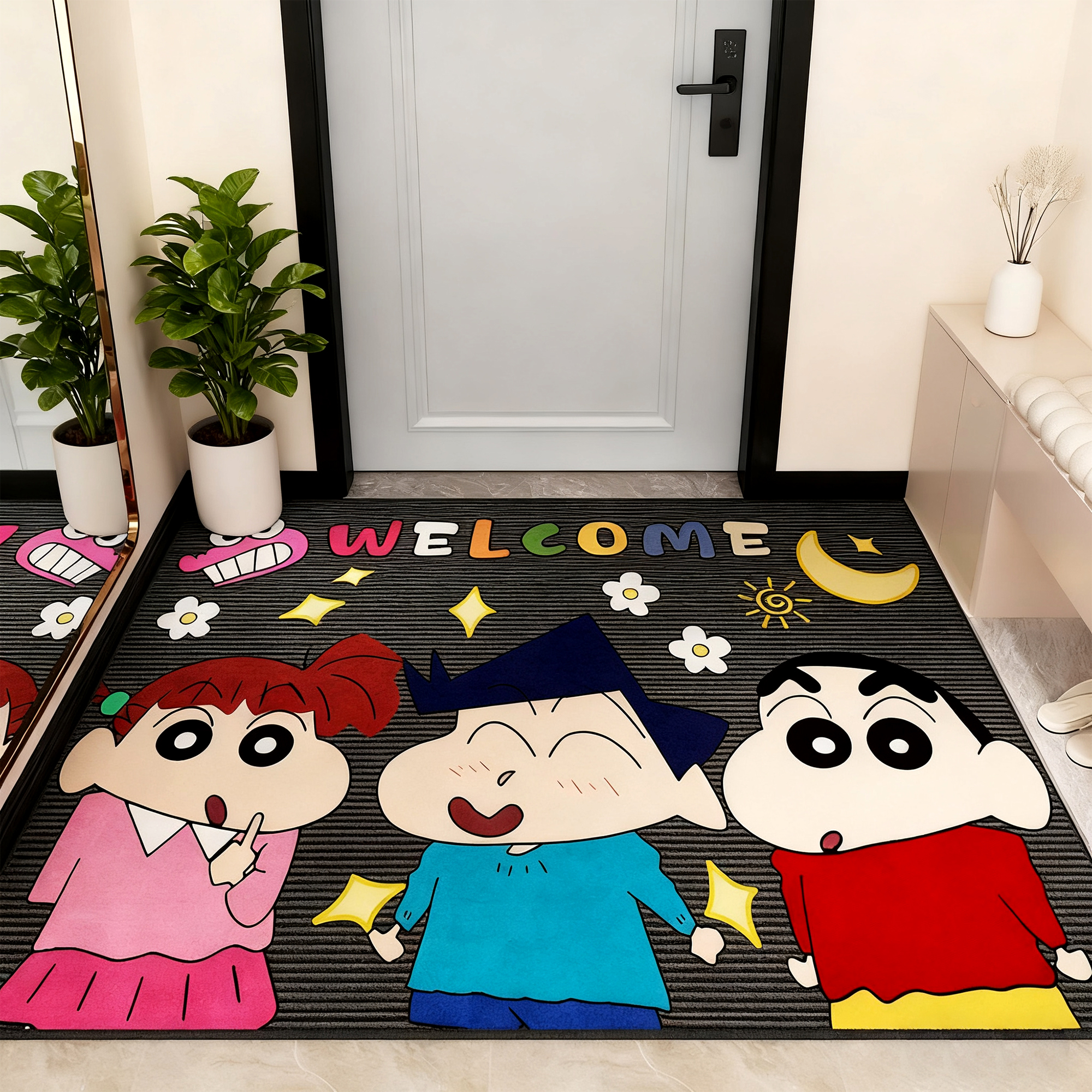 蜡笔小新入户门垫防滑玄关脚垫
