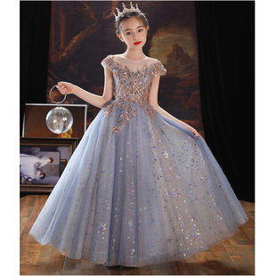 出租儿童礼服公主女童高端小主持晚礼服女孩钢琴演奏花童婚纱洋气