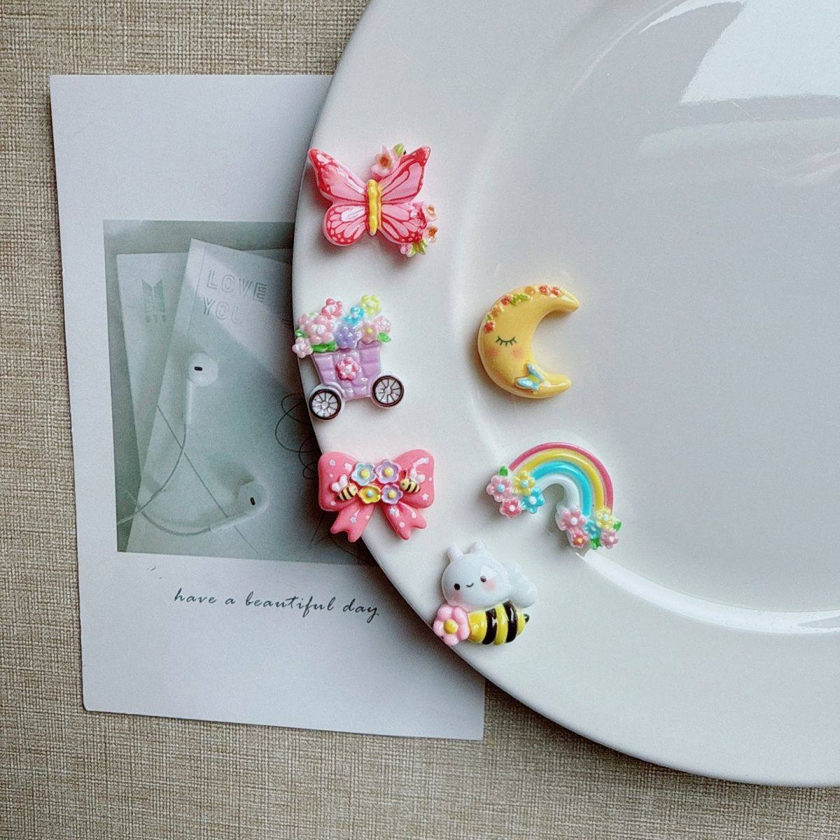 卡通可爱花朵彩虹花朵月亮花车 diy发夹配饰鞋扣材料树脂饰品配件,居家布艺,其他/配件/DIY/缝纫,淘宝优惠券,粉丝福利购,淘宝优惠卷