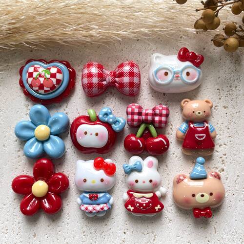 领结树脂diy樱桃可爱猫可爱苹果