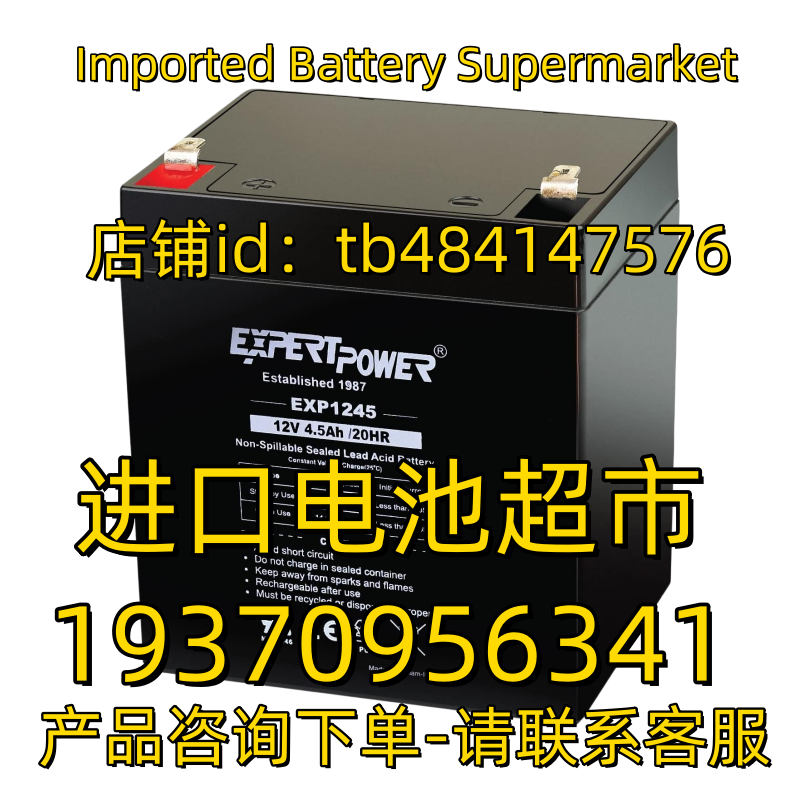 EXPERTPOWER蓄电池 EXP1245 12V4.5AH 20HR 应急电源 医疗电池