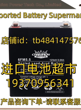 CHAMPION POWER蓄电池 6FM5.5 12Volt 5.5AH应急电源 医疗电池