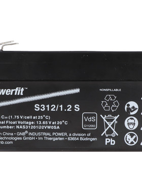 POWERFIT蓄电池 S312/1.2 S 12V1.2AH 应急电源 医疗免维护电池