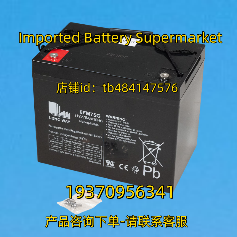 LONG WAY 蓄电池 LONGWAY BATTERY 6FM75G 12V75AH/20HR 龙威电池