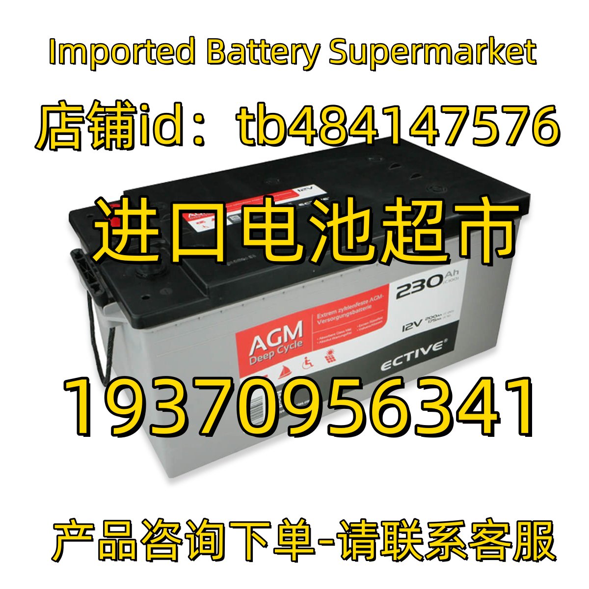 ECTIVE蓄电池AGM DC290 230 200 170 150 135 12V100AH 应急电池