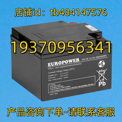EUROPOWER蓄电池 EUROPOWER EPS28-12 12V 28AH 20HR 电池