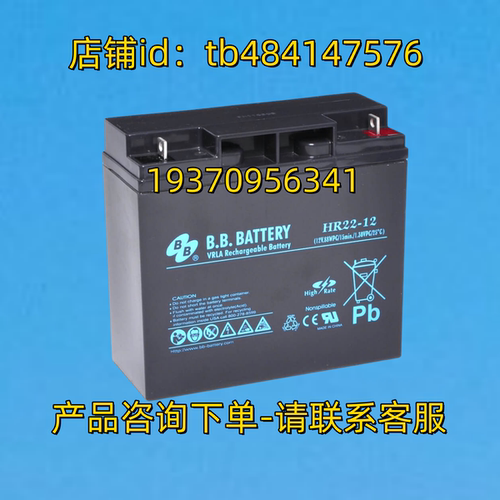 B.B.BATTERY 蓄电池 BB HR22-12 12V 88WPC 15MIN 1.30VPC 25°c