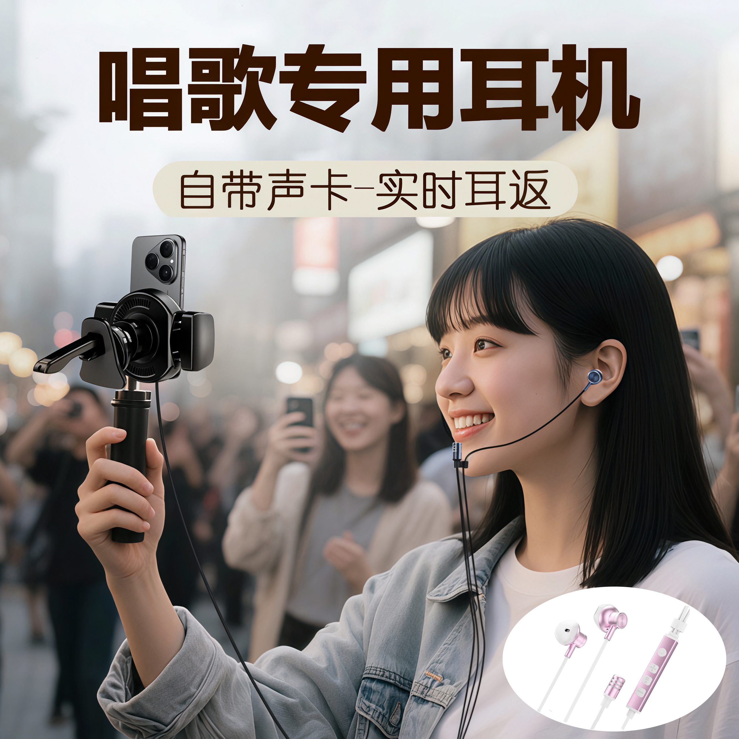 【自带耳返】K歌有线耳机