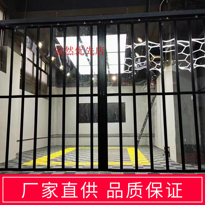铝合金水晶摺叠门洗车房汽车美容间隔断摺叠商场店铺防盗推拉厂家