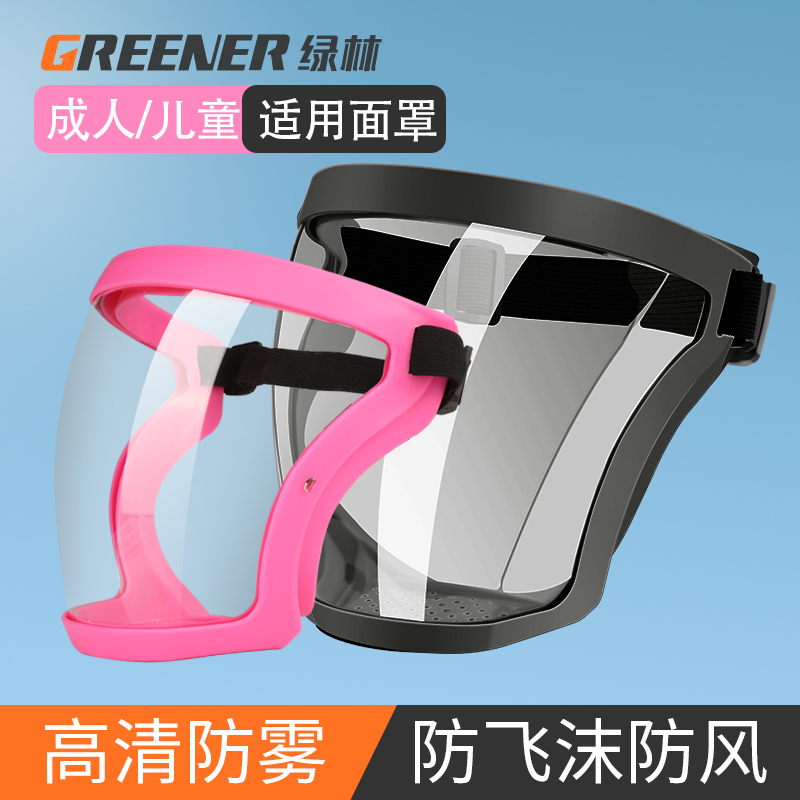 綠林兒童防護面罩透明防霧防飛沫