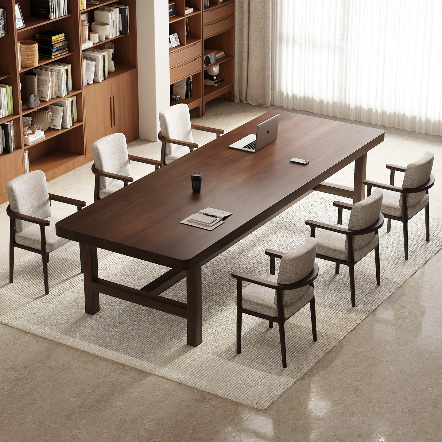 实木长条书桌客厅学习写字