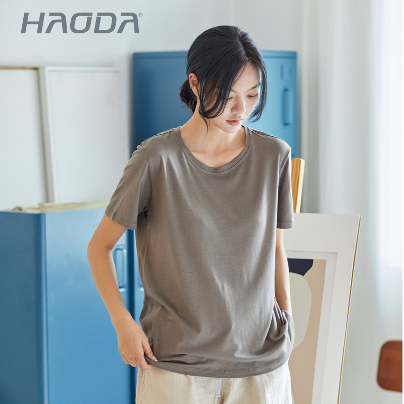 haoda昊达竹纤维短袖t恤女夏季