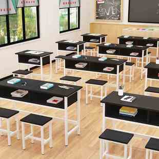 厂家直销学校中小学生双人学习桌辅导班培训桌补习班带抽屉课桌椅