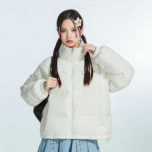 TNQT心碎创可贴 两面穿樱桃碎花立领ins风慵懒简约短款羽绒服女