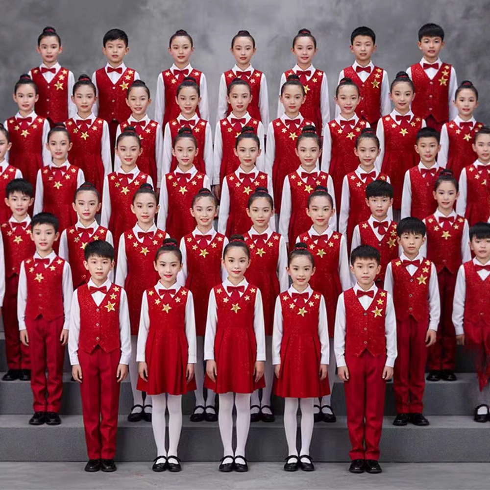 如愿舞蹈服装儿童爱国主题红歌朗诵服装表演盛世中国风合唱演出服