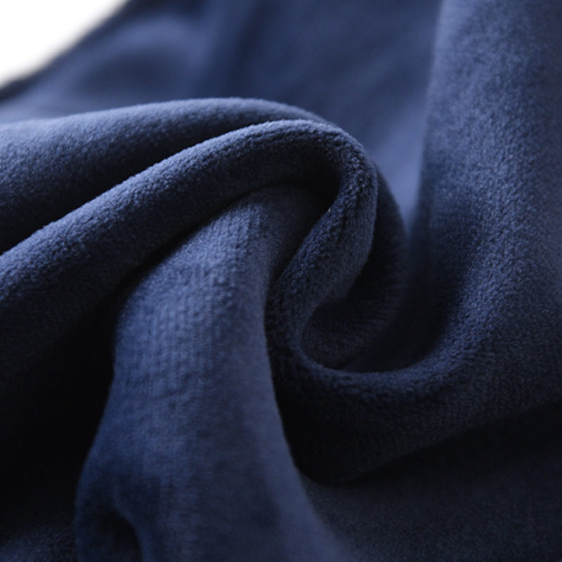 中学生加绒运动裤男童女童深蓝色校服裤子冬季加厚直筒卫裤长裤