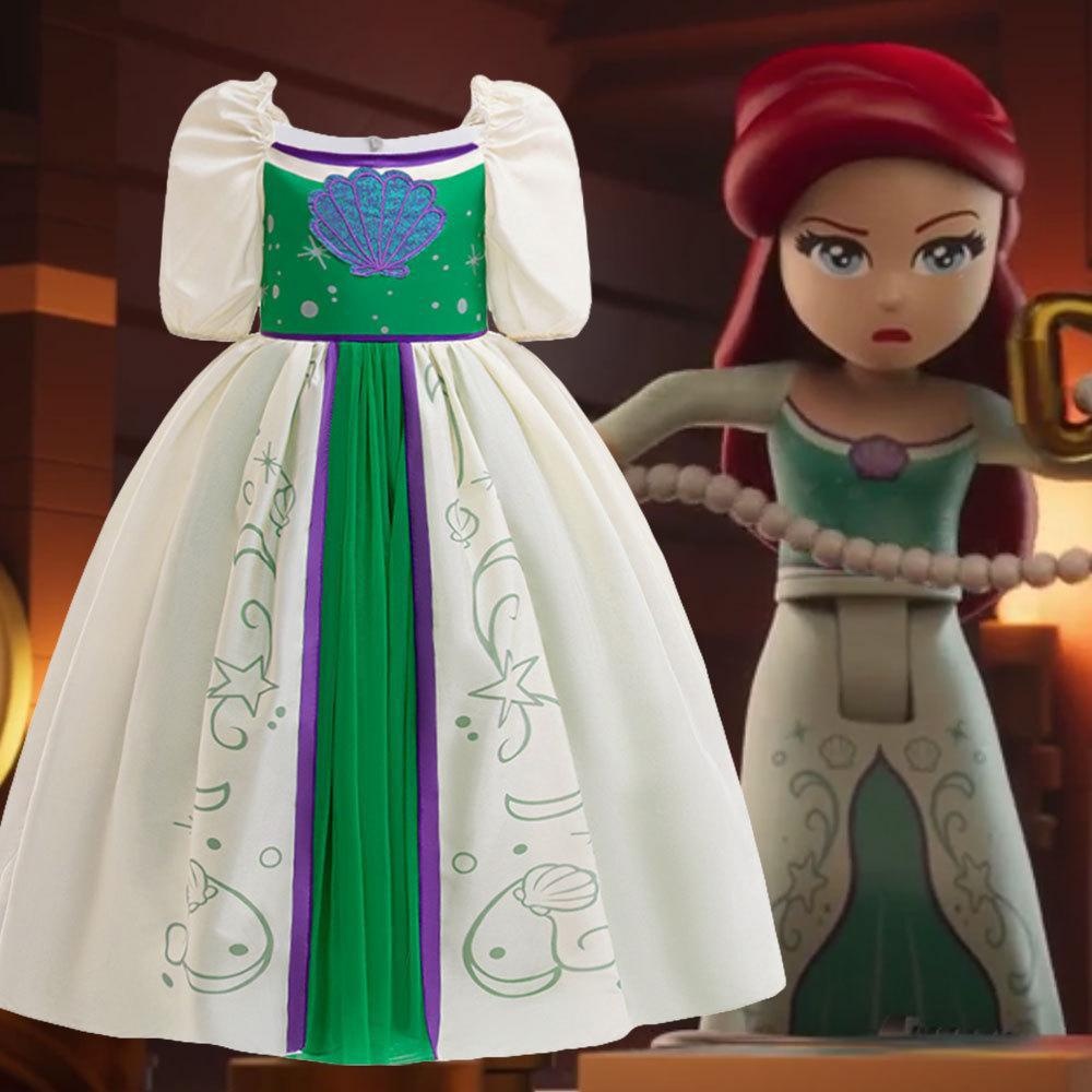 跨境新款儿童礼服公主裙六一演出服cos服表演服绸布连衣裙网纱裙