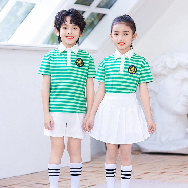幼儿园园服新中小学生校服户外运动服开学季班服表演套装条纹绿色
