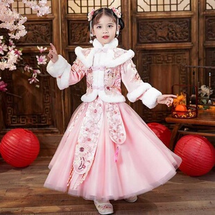 拜年服仙气风拜年服女童冬季2026新款2026年新年儿童服装裙子套装