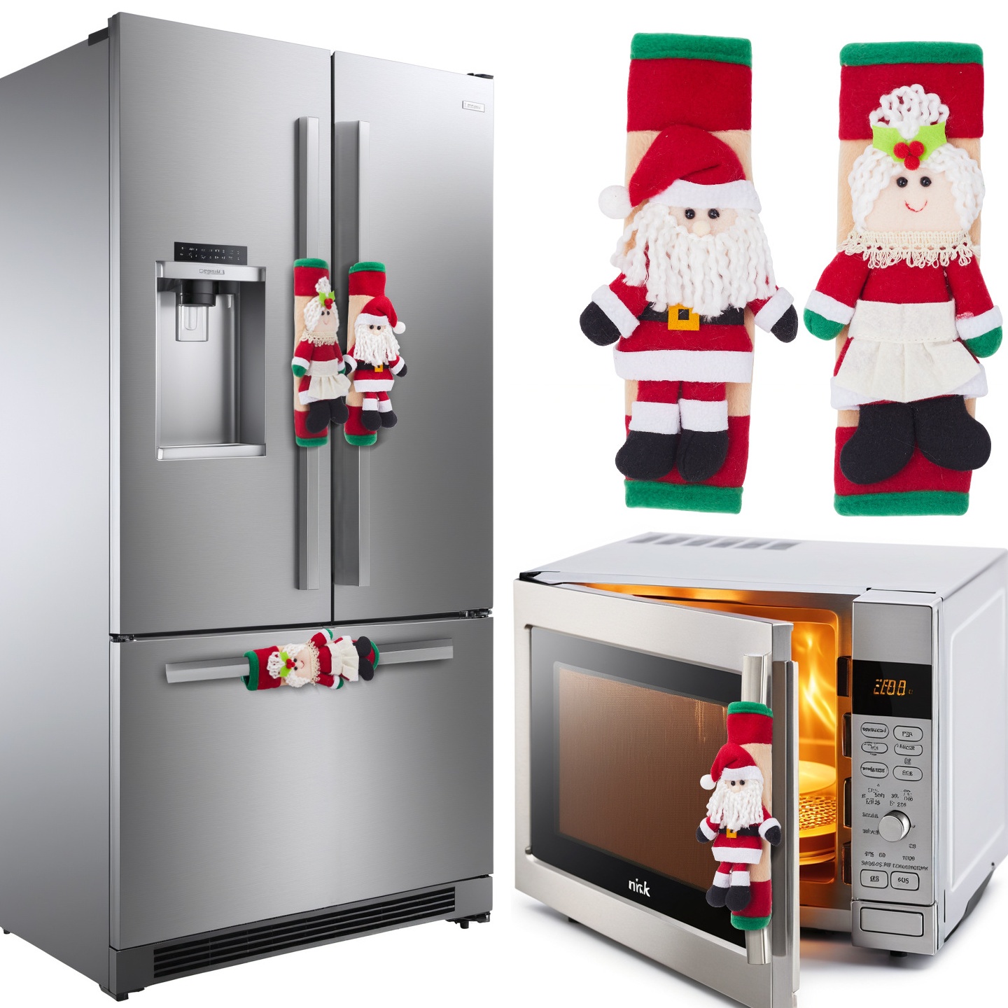 新款圣诞节装饰冰箱把手套家居装饰微波炉门把手套冰箱开门把手套