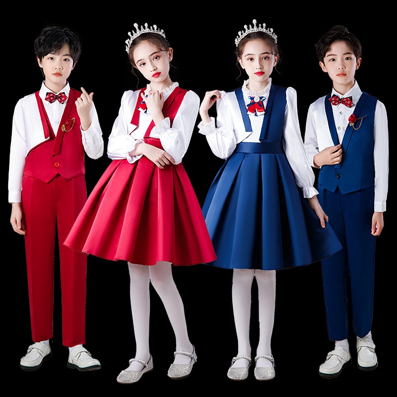 儿童国庆合唱服团体大合唱团服中小学生诗歌朗诵表演服舞台礼服