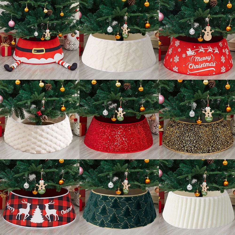 跨境圣诞树围树裙立体圆形毛绒树围栏场景布置装饰品圣诞树底座