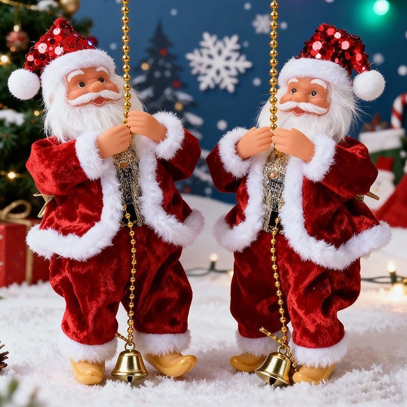 抖音爆款爬珠爬梯电动圣诞老人玩具会爬绳子圣诞节礼品礼物装饰品