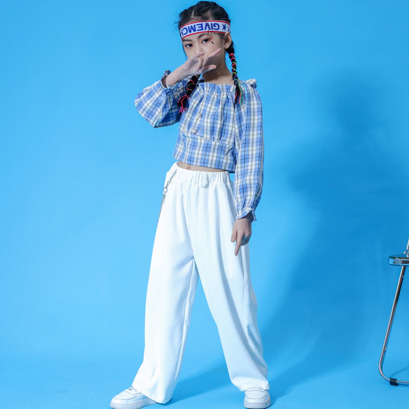 女童套装春装新款洋气舞蹈服两件套宽松套装街舞表演服架子鼓时尚